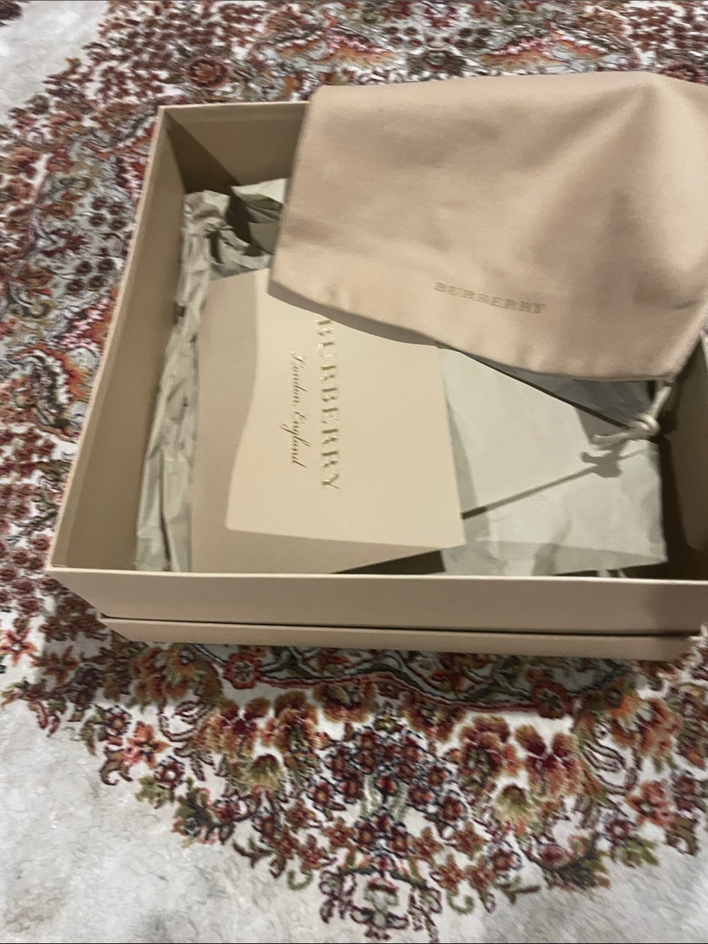 Burberry Beige Drawstring Glasses Pouch